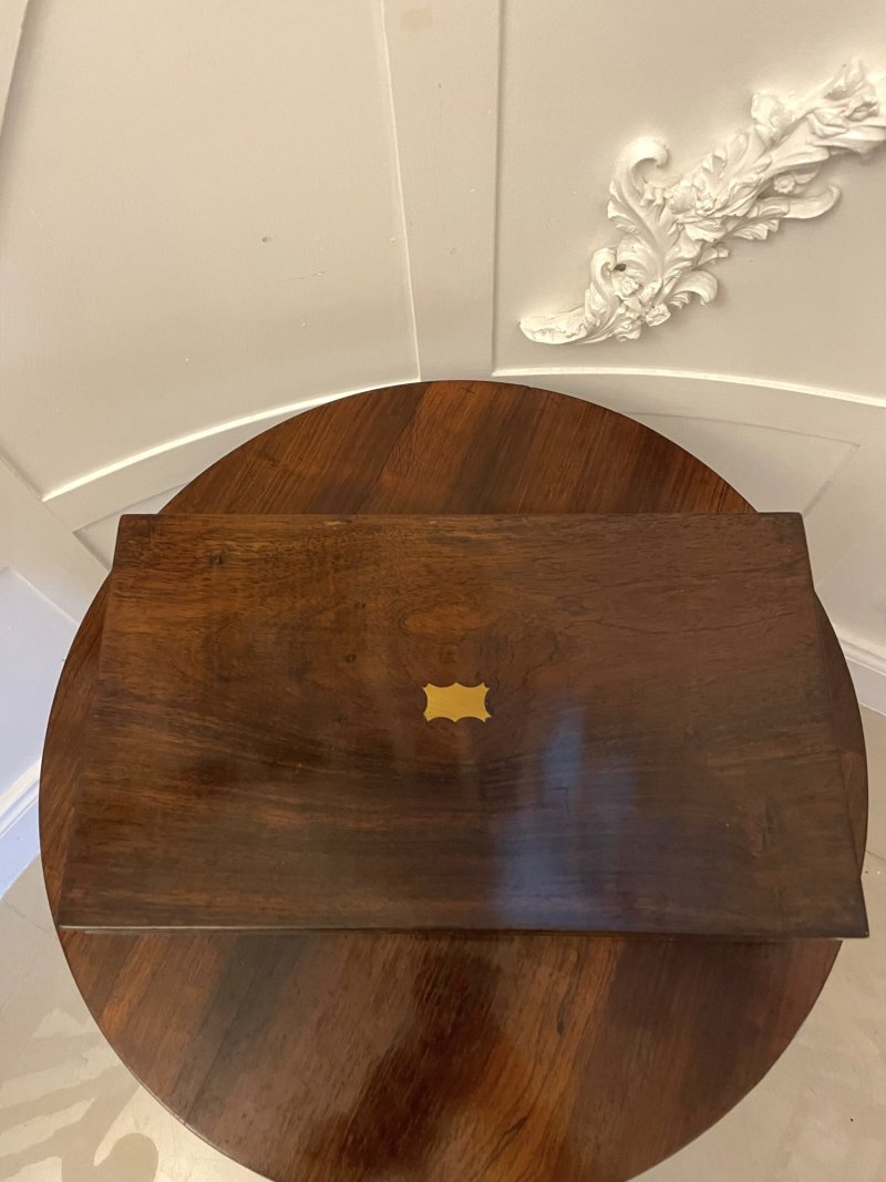 Antique Victorian Quality Rosewood Writing Box - Image 5